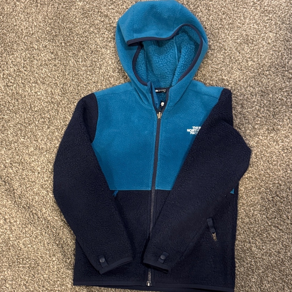The North Face Kids' Teal and Navy Fleece Hoodie